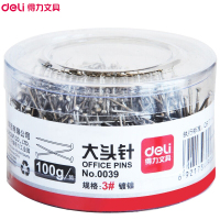 得力(deli) 0039大头针(100克/筒) 10筒装