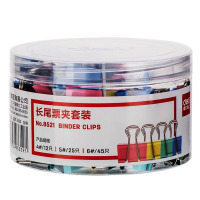 310得力 8521长尾票夹套装(混)(82只/筒)燕尾夹/票夹