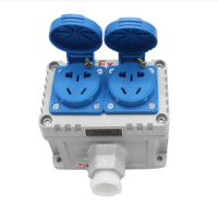 工业防爆插座 2连10孔(大型) 额定电压:220V 尺寸:12.5cm*7.5cm 材质:铝合金 额定电流:10A