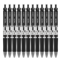 得力S01中性笔0.5mm弹簧头(黑)(支)10支/盒
