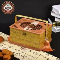 ZHSN盛园祥高端月饼木盒双层礼盒--高士望月提篮礼盒装1200g