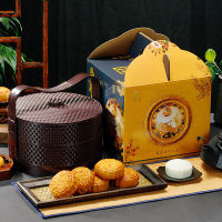 ZHMD万寿斋 中秋广式月饼礼盒 盛宴提篮640g(绿盒)