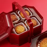 ZHMD万寿斋广式中秋月饼高端月饼礼盒--古情提篮1140g