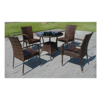 榭邦(xb)1731 户外藤椅桌庭院阳台藤编桌椅铁艺藤制桌椅组合休闲编藤家具