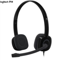 罗技(Logitech)H151 立体声耳机麦克风小巧轻便 办公学习 (黑色)(XF)