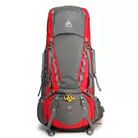 极地（onepolar）2310 旅行露营双肩背 包女户外徒步大容量防水登山包男75L 红色（单位：个）
