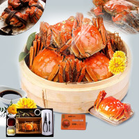 企购优品苏澄大闸蟹-金秋蟹礼 雄蟹（2.93两-3.1两）3只+雌蟹（1.9两-2.1两）3只+配料食蟹工具