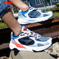 李宁休闲鞋男2020秋季新款92奔腾一体织透气时尚低帮经典复古老爹运动鞋 岩石灰/标准黑/硬币灰 44