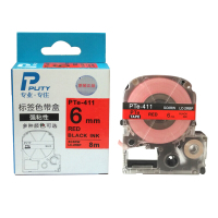 普贴(PUTY) PTE-411 6mm标签纸(计价单位:卷)红底黑字