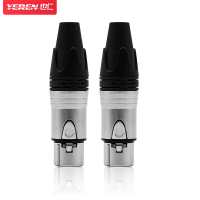 也仁 卡侬公头 三芯卡农头专业焊接功放插头 麦克风话筒KTV音箱音频头(2个装)YR-A2268