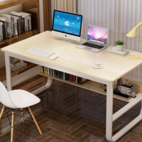 企购优品 简易桌木制加钢架100*60*74