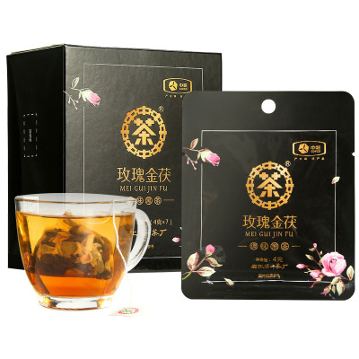 中粮中茶安化黑茶 玫瑰茯茶28g袋泡茶袋装调味茶花茶