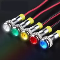 宝视达(BOSDA) LED防水防尘金属指示灯小型带线电源工作中信号灯二极管 6mm红光 3-6V带线