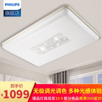 飞利浦 (PHILIPS)吸顶灯现代简约客厅办公室会议室调光调色长方形LED吸顶灯 香槟棕色 悦辰90W 悦辰