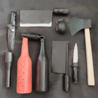 BTSM舞台表演训练仿真 橡胶菜刀(白刀刃)