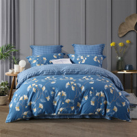 水星家纺 全棉四件套单双人床上用品 舞动叶空