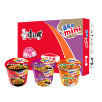 康师傅Mini桶12入整箱(红烧牛肉6+香辣牛肉4+酸菜牛肉2)