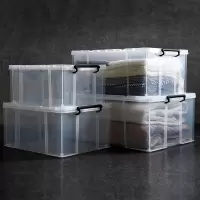 健安 透明塑料收纳箱特大号 120L