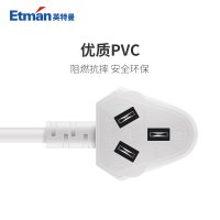 英特曼(Etman)3米 10A三芯电线插头带线多用家用工业接线铜芯电源延长线ACP20113