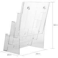 得力 9318 三层A4 亚克力桌面资料展示架 1个