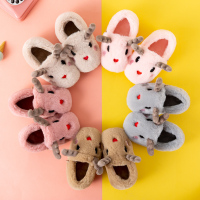 ZHSN艾米惟冬天保暖防滑宝宝棉拖鞋 小鹿TB530卡其色