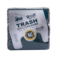 悦巢背心式点断家用黑色垃圾袋厨房除垃圾45*63cm 36-3032 75只*2包