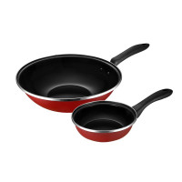 爱仕达(ASD) PF02D1TG 铁搪瓷炒锅二件套