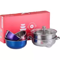 华祺腾达 厨具套装蒸锅+彩色盆套装(HuaQi-800298)