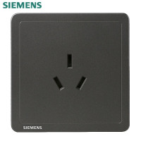 西门子(SIEMENS)开关插座面板 致典系列金属黑灰色开关插座 16A三孔空调插座