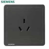 西门子(SIEMENS)开关插座面板 致典系列金属黑灰色开关插座 16A三孔空调插座