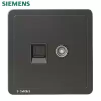 西门子(SIEMENS)开关插座面板 致典系列金属黑灰色开关插座 电视+电脑插座