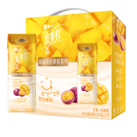 SNWQ真果粒牛奶饮品芒果百香果味配制型含乳饮料康美笑脸包240g×10包