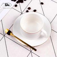 iTeaQ 陶瓷咖啡杯碟欧式咖啡杯套装一杯一碟一勺纯白骨瓷咖啡杯奥式咖啡杯