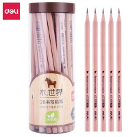 得力(S907-2B)书写铅笔(原木色)(50支/筒)