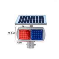 定制太阳能爆闪灯 红色双面路障太阳能警示灯