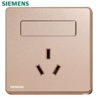 西门子(SIEMENS)开关插座 五孔带开关插座 单开一开86型墙壁插座睿智系列睿致玫瑰金 16A三孔插座带开