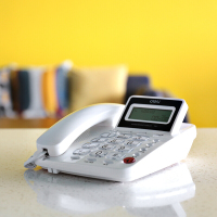 得力（deli）781 电话机座机 固定电话 办公家用 翻转屏幕 免电池 白色（H）