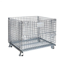 宽迈 折叠式仓储笼架 物流周转铁丝筐 金属网铁丝笼架 周转蝴蝶笼 80×60×64cm 承重0.8t 无轮