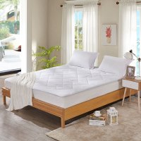 罗莱家纺LUOLAI床垫保护垫加厚防滑折叠床褥子 W舒柔纤维床护垫 白色 150*200cm