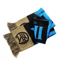 国际米兰足球俱乐部球迷蓝黑围巾双面球迷助威围巾纪念品礼物