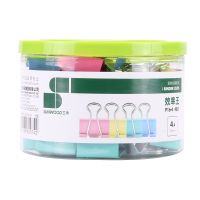 三木(SUNWOOD)P16-4彩色长尾夹 48只/筒