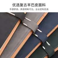 笔记本子超厚商务记事本羊巴皮本工作本会议记录本B5笔记本 湖水绿