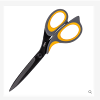 得力6027合金不锈钢大号剪刀尖头家用多功能办公室裁缝手工成人剪刀小黑色刀片裁缝剪刀大剪刀专用..