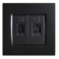 (五金工具) 西门子 SIEMENS 5TG07433NC3 灵动通讯插座5TG07433NC3 灵动金属黑二位电脑电话