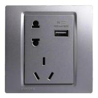 (五金工具) 西门子 SIEMENS 灵动面板插座5UB87163NC02灵动金属银10A二三级插座+1AUSB插座