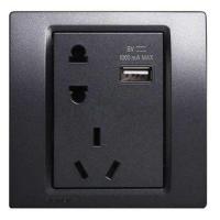 (五金工具) 西门子 SIEMENS 灵动面板插座5UB87163NC03灵动金属黑10A二三级插座+1AUSB插座