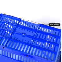 宽迈手提超市购物篮 大号便利店卖场手提篮购物筐 收纳篮啤酒蓝 手提篮买菜筐 内径43×30×25cm 蓝色