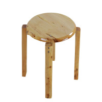 企采严选 实木简约田餐椅柏木圆凳小板凳家用换鞋凳