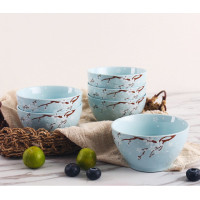 顺祥 餐具套装 日式樱花樱之魅影系列-蓝 缤纷4.5英寸饭碗 (6个装)