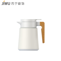 苏宁极物保温壶304不锈钢真空水具保温瓶便携大容量家用保温热水壶 保温保冷瓶容量1L 典雅白